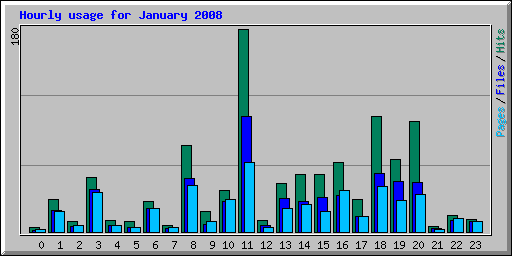Hourly usage for January 2008