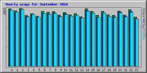 Hourly usage for September 2016