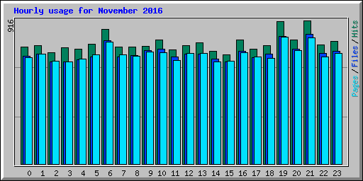 Hourly usage for November 2016