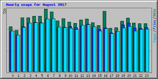 Hourly usage for August 2017