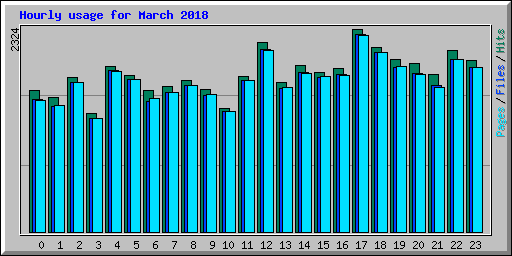 Hourly usage for March 2018